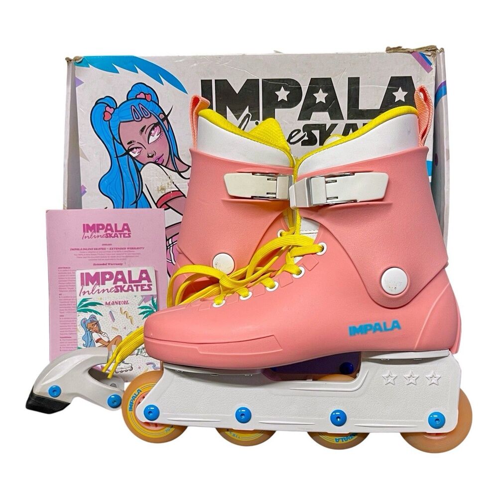 Impala Lightspeed Inline Skates Pink Yellow Women’s 9 Men’s 7 EU 40 Box Manual